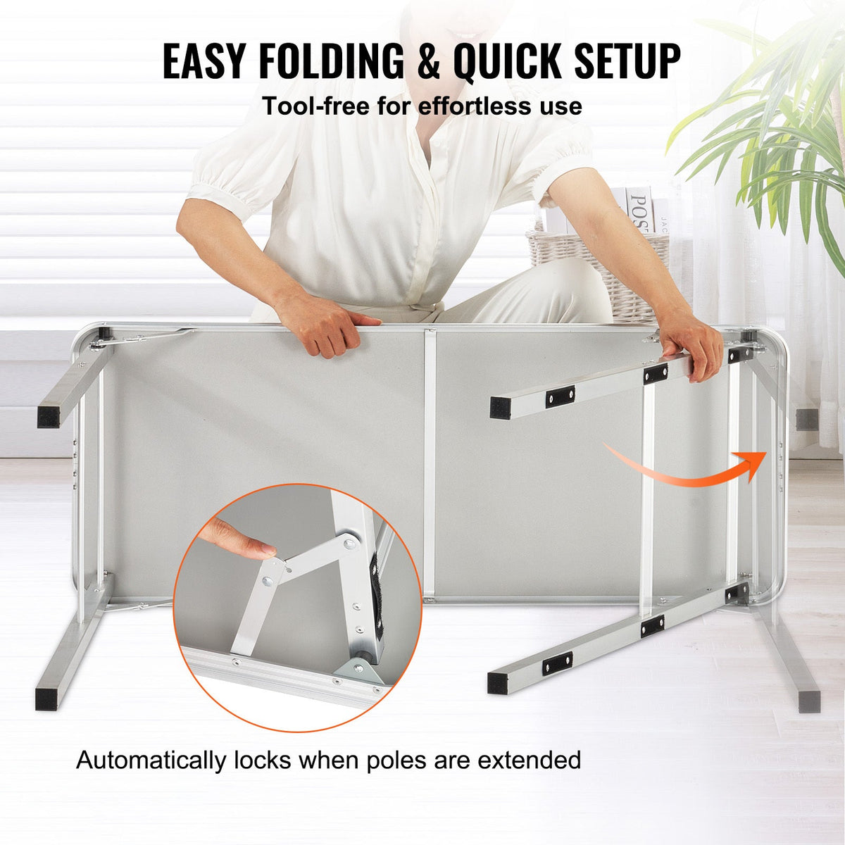Portable Tradeshow Podium & Display Counter, 38.4"x15.2"x34.3", 111 lbs Top / 66.7 lbs Shelf, 4-Leg Aluminum Alloy & MDF, Foldable, Storage Rack, Polyester Cloth & Carrying Bag Included, for Trade Show, Expo & Event