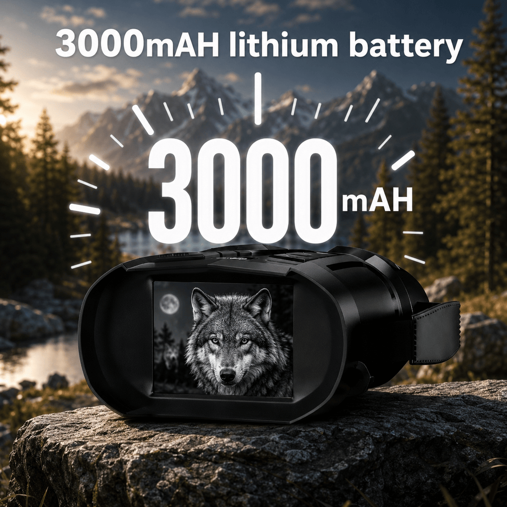 Night Vision Binoculars 1080P HD - 10X Zoom, 5W IR Up to 2600Ft Range, 2.8" IPS Screen, 7-Level Infrared, Video Recording for Hunting Security Bird Watching - Black