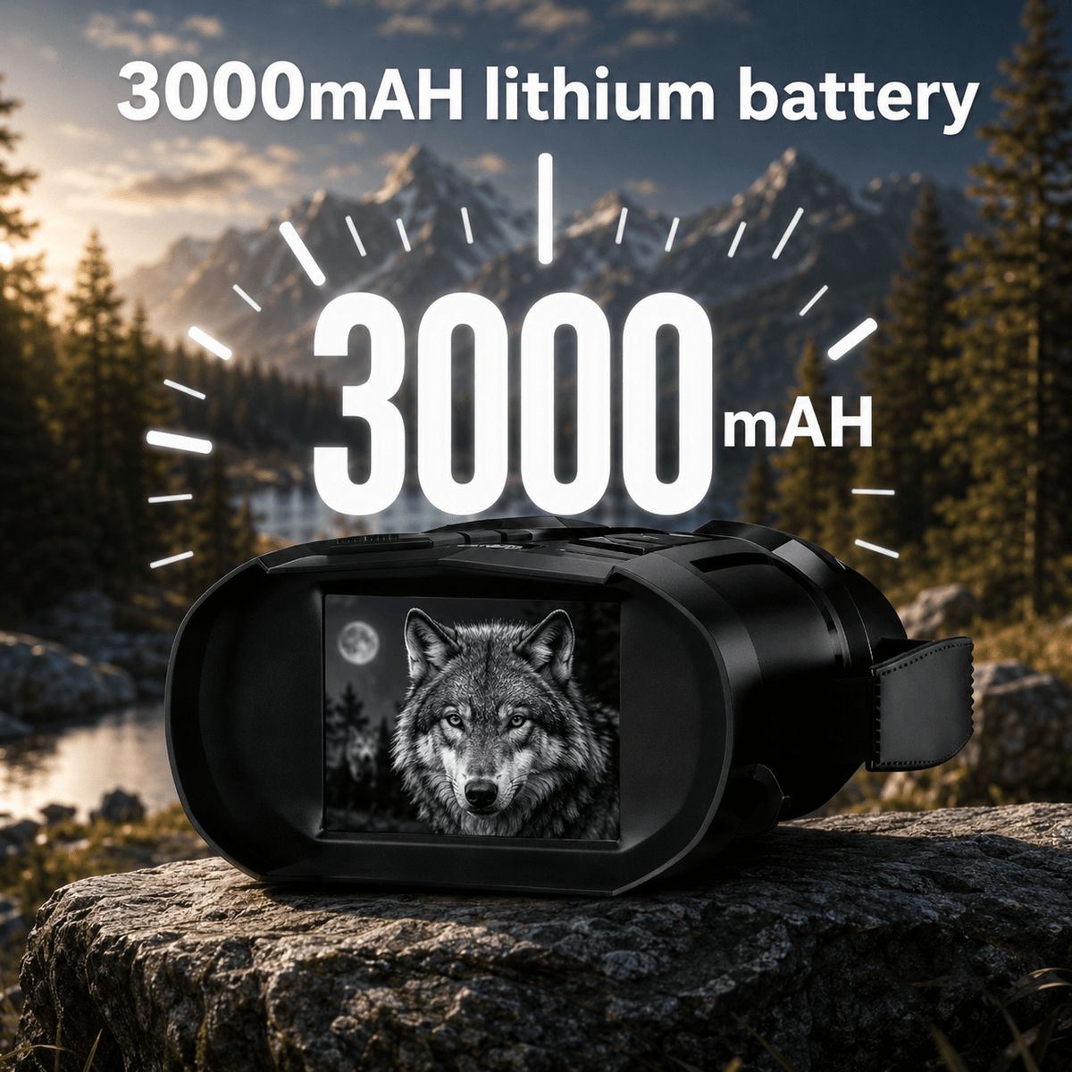 Night Vision Binoculars 1080P HD - 10X Zoom, 5W IR Up to 2600Ft Range, 2.8" IPS Screen, 7-Level Infrared, Video Recording for Hunting Security Bird Watching - Black