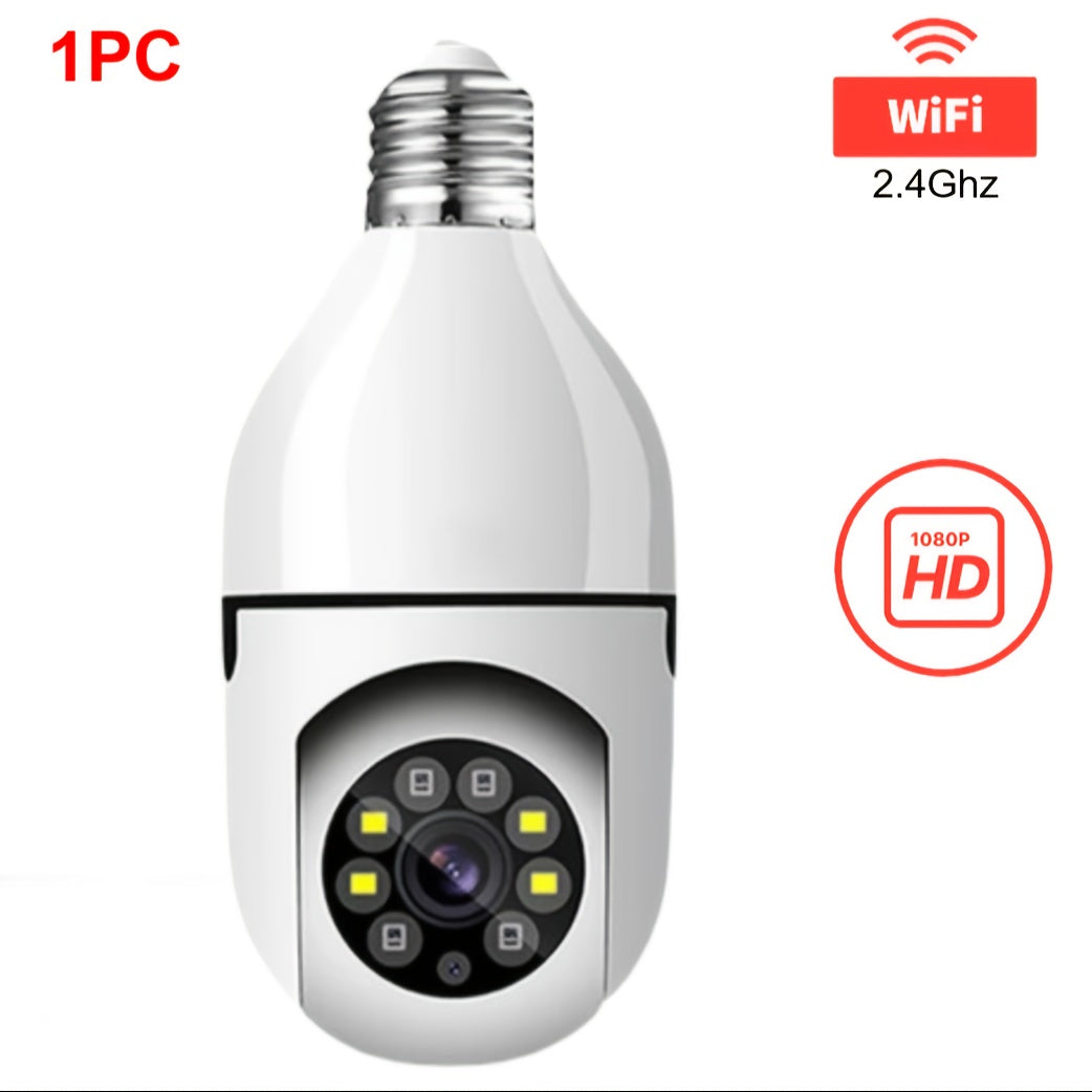 3MP Light Bulb Security Camera WiFi 2.4GHz 1080P Wireless Surveillance Full Color Night Vision Two-Way Audio Motion Detection 360° Pan Tilt Home Security Indoor Camera 1 or 2 Pack