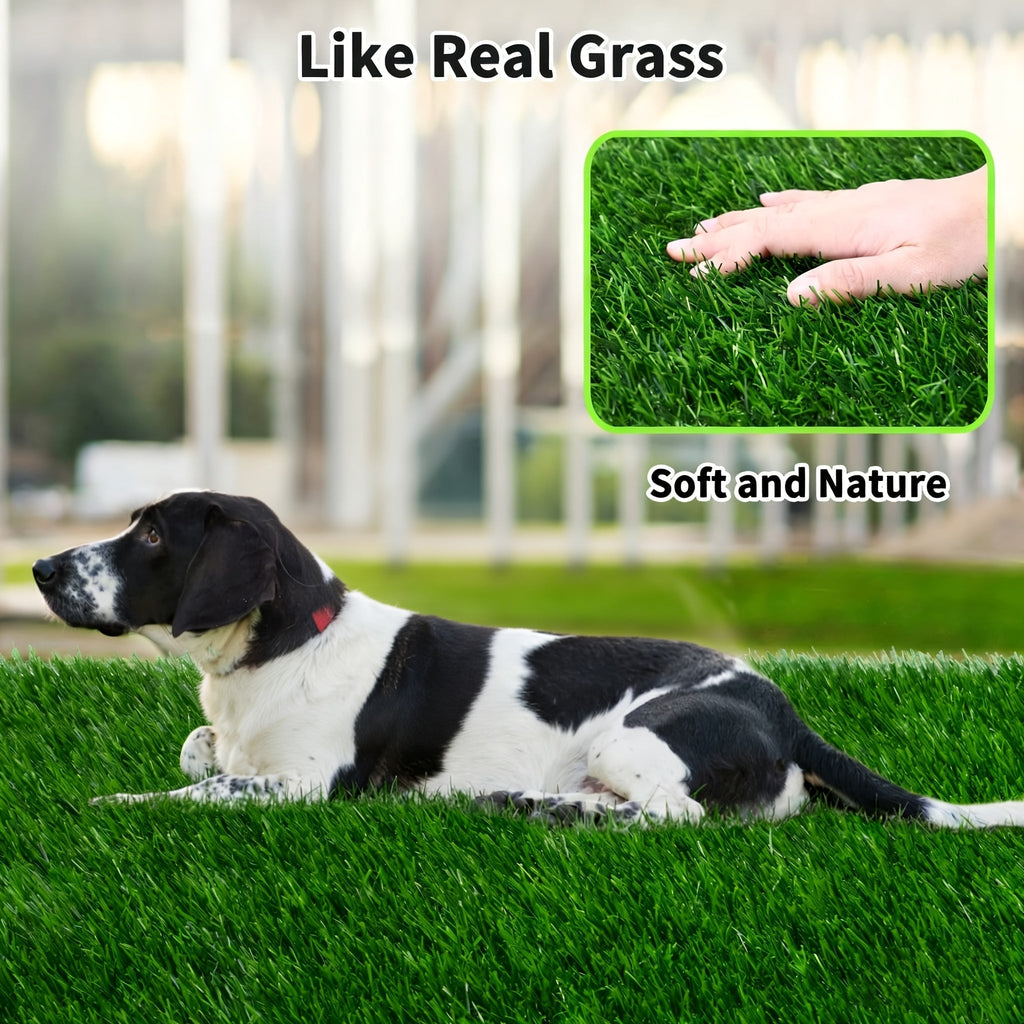 2-Pack Washable Dog Potty Training Mat, Reusable Artificial Grass Pad with Odor Control for Puppies and Adult Dogs, Indoor/Outdoor Housebreaking and Travel Pet Waste Solution