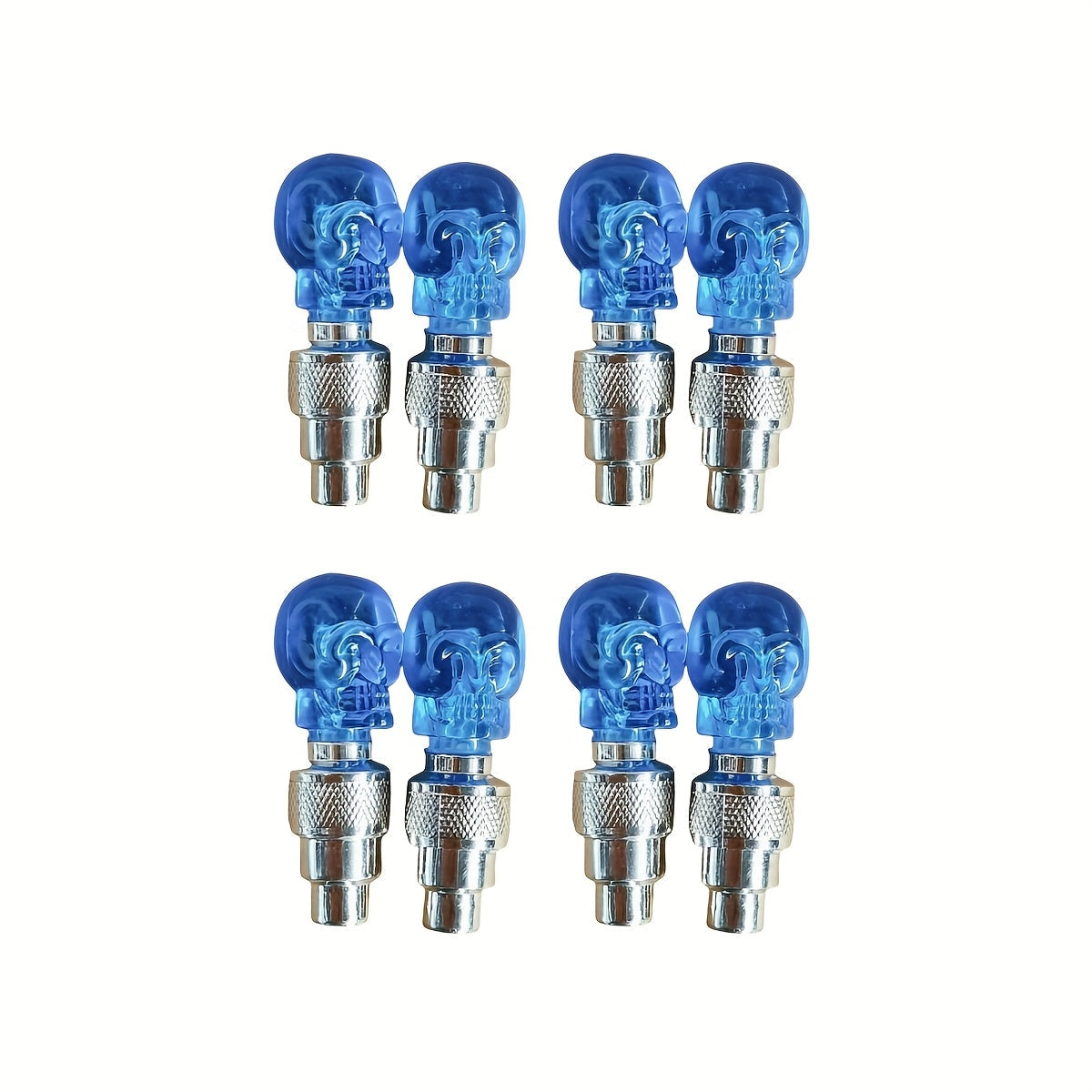 LED Tire Valve Stem Caps with Breathing Light & Running Horse Effect, 4/8/16pcs Glow Wheel Valve Core Caps for Car, Motorcycle, Bike – Wind Fire Wheel Light, UV & Explosion Proof – Green/Red/Blue Skeleton