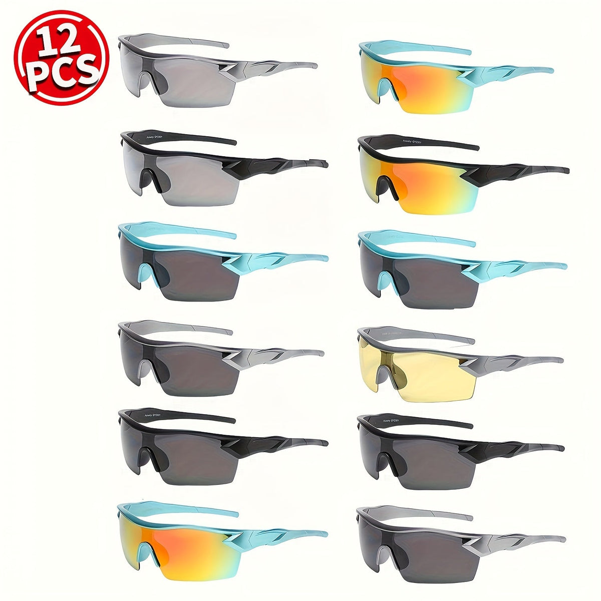 12-Pack Retro Square Sunglasses Bulk Set for Men and Women, Classic Designer PC Frame, UV Protection, for Beach, Outdoor Sports, and Daily Leisure, Wholesale Assorted Colors