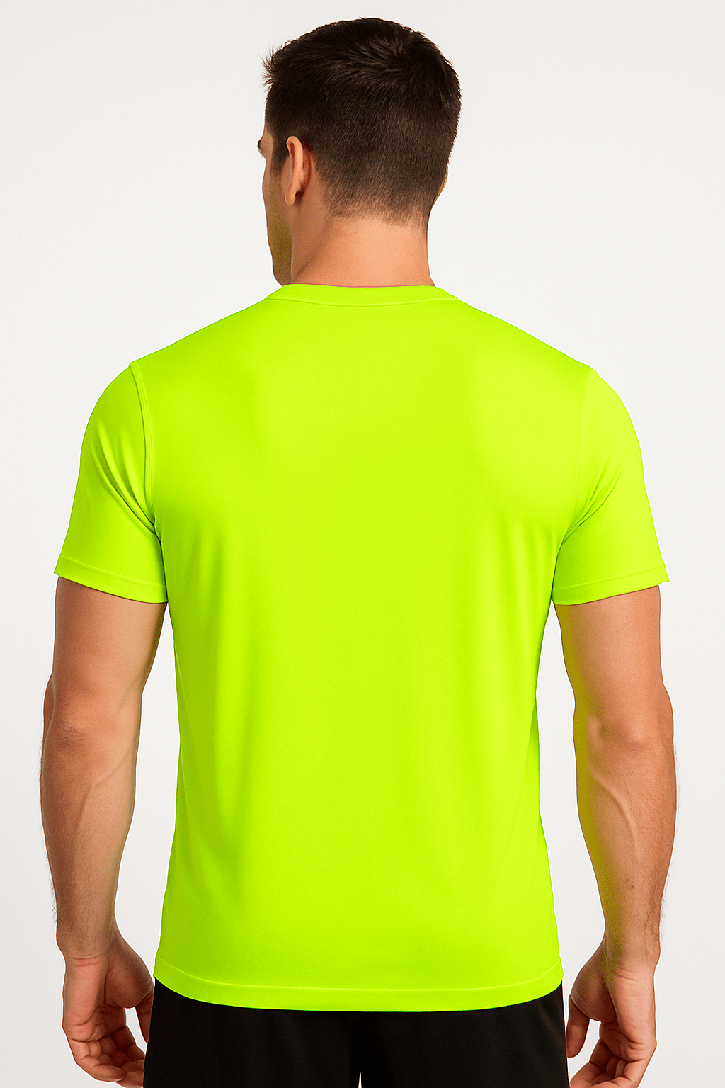 5-Pack Men's UPF 50+ Safety Work Shirts – Quick-Dry Breathable Performance Tees for Outdoor Jobs, Fluorescent Yellow High-Visibility, S-XXXL, Gift for Dad