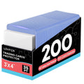 Trading Card Top Loaders, 200 Count Hard Plastic 3x4 Inch Card Holders with Sleeves for Baseball, Football, Basketball Sports Cards, TCG, Pokémon Collector Gift