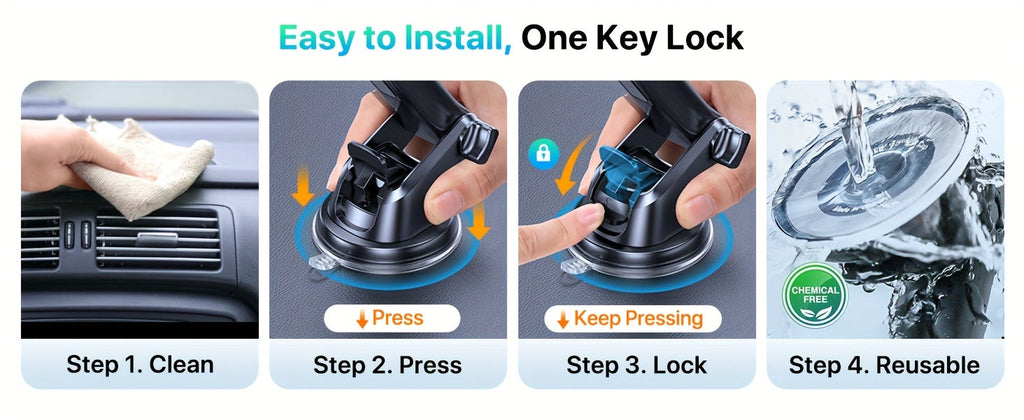 3-in-1 Car Phone Holder: Suction Cup & Air Vent Mount | 360° Rotation, 6.5"-8.5" Telescopic Arm, 60lb Nano-Gel Suction, Scratch-Proof – Universal Fit for iPhone, Samsung, Google & All 4"-7.2" Phones