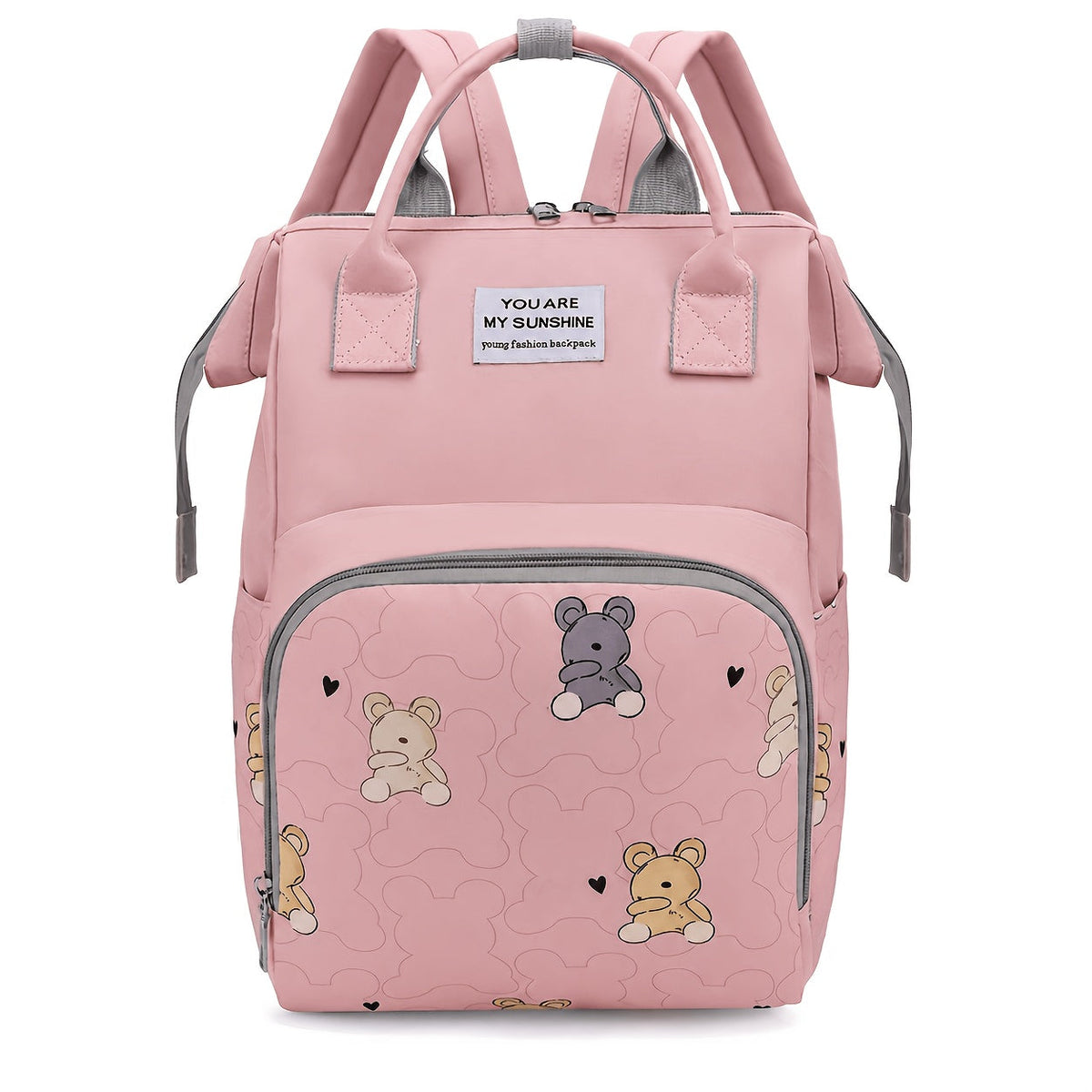 Multifunctional Travel Diaper Backpack & Changing Bag, Stroller-Compatible Baby Diaper Bag for Parents, Grey, Purple, Gray Green, Pink & Blue