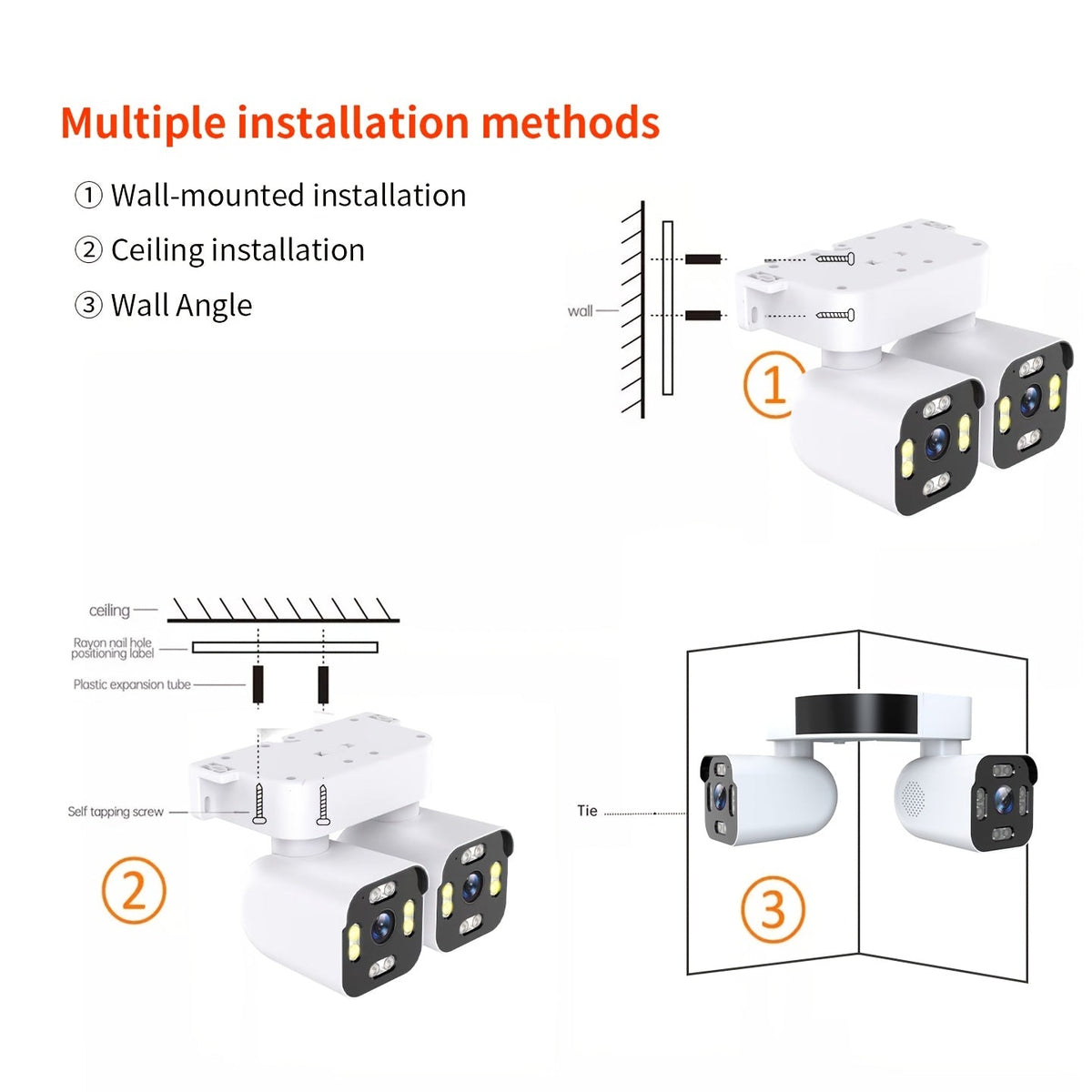 Dual Lens PTZ Security Camera Outdoor WiFi – 360° Pan Tilt Zoom 5MP, 10x Digital Zoom, Motion Detection, Two-Way Audio, Siren Alarm, Color Night Vision, App Control, Home Surveillance Camera