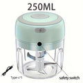 Electric Food Chopper 250ml (8.45oz) - 3 Blades for Chopping, Grinding, Mincing & Whisking - 30W Compact Mini Food Processor - Green, White & Pink