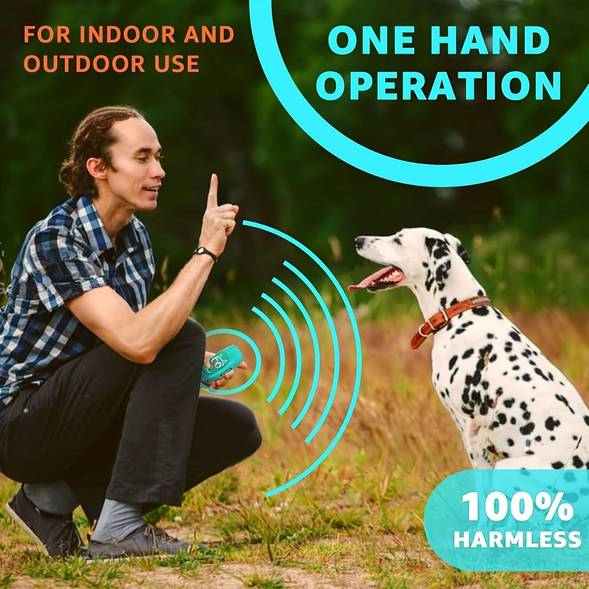 Ultrasonic Anti-Barking Device 3-in-1 Dog Bark Control - 3-Frequency Sonic Dog Trainer with LED Light and Wrist Strap, 16.4Ft Range Rechargeable Bark Deterrent for Indoor and Outdoor Use