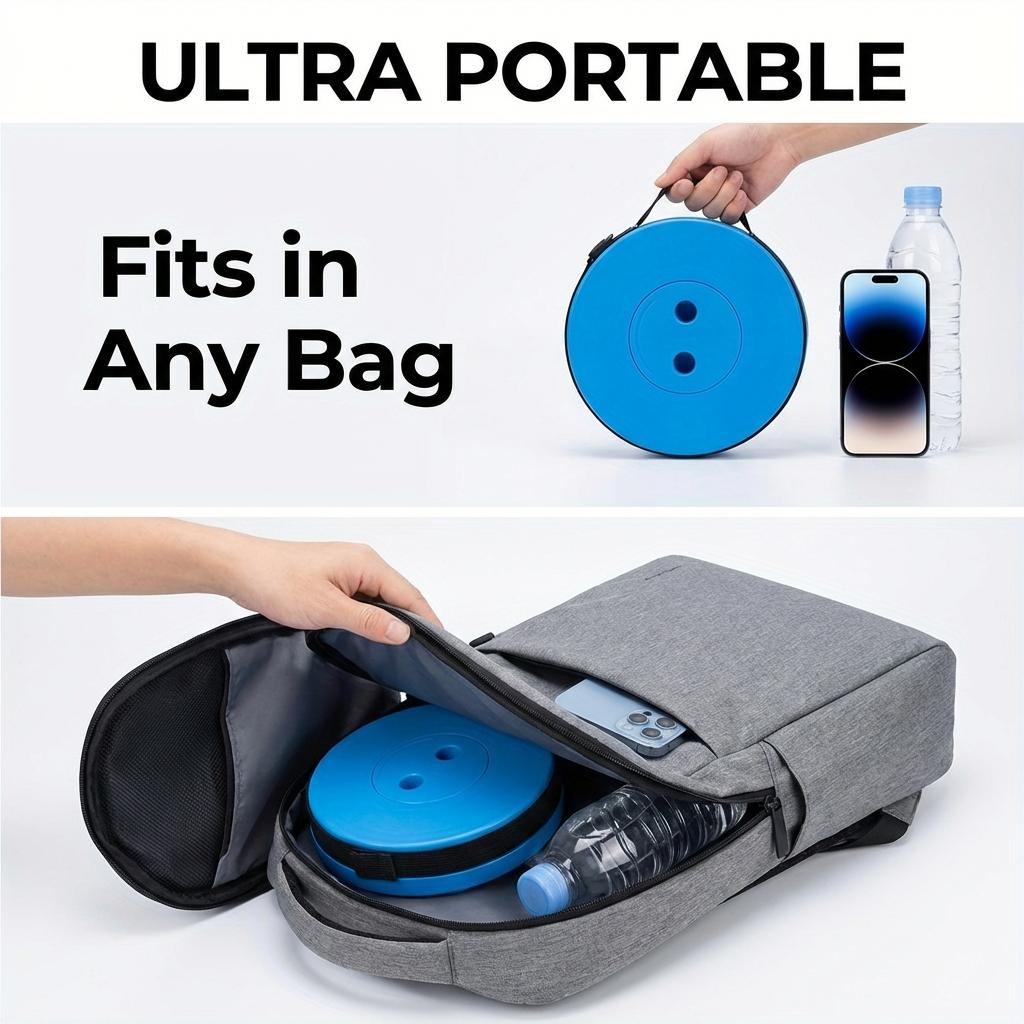 Collapsible Camping Stool, 400 lbs Capacity, Ultra-Portable Lightweight Folding Seat - Folds Flat, Fits in Backpack for Camping, Hiking, Fishing & Indoor/Outdoor Use - Rainbow Option Available