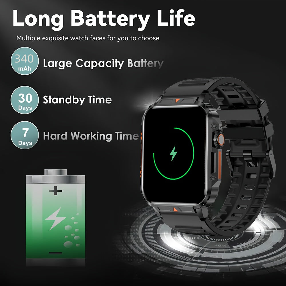 SENBONO Smartwatch for Men BT8959T5 – 1.95" Large Display, Bluetooth 5.2 Calling, 340mAh Battery, 100+ Sport Modes Fitness Tracker, Compatible with iOS & Android, Multiple Watch Faces, Black