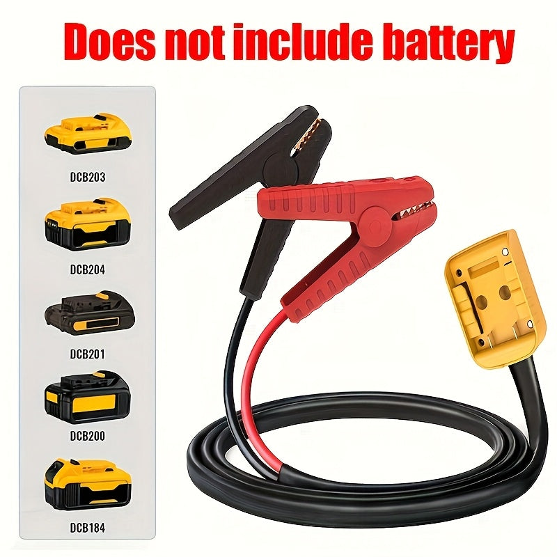 DeWalt Compatible Car Jump Starter Booster Cables with Adapter for DeWalt 20V Battery, Portable Automotive Jumper Cables for Car Jump Starting, Battery Not Included