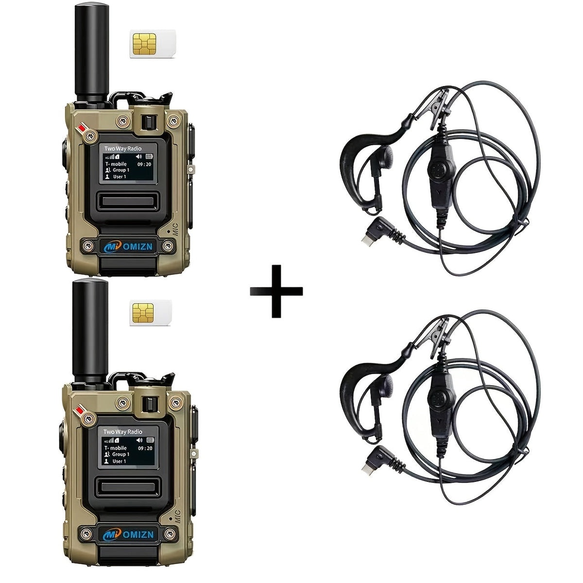 OMI M8 5000-Mile Long Range Walkie Talkie POC Two-Way Radio with Pre-Installed SIM Card No Monthly Fee – Nationwide Cell Network Coverage for Truckers Construction Camping Hunting & Business