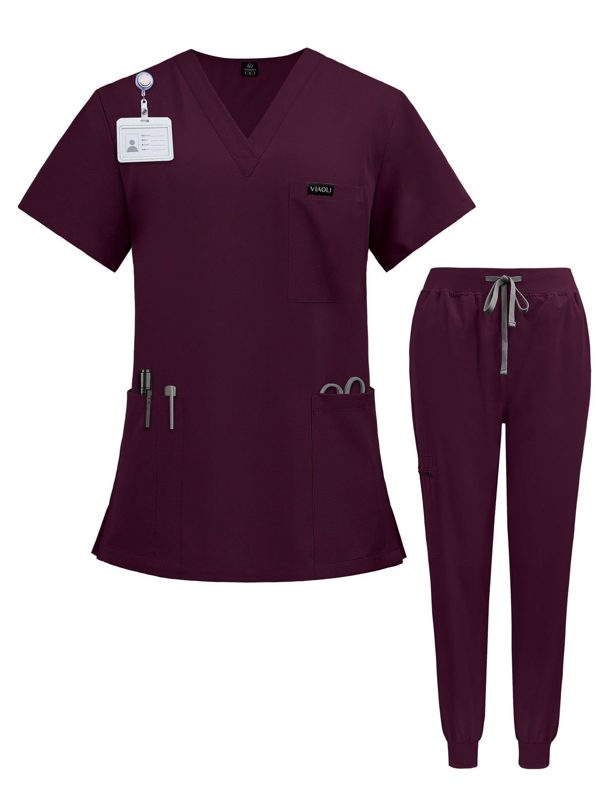 Unisex Medical Scrub Uniform Set for Nurses, Doctors, Veterinary, and Dental Staff - Professional Hospital Surgical Work Clothing with Comfortable Stretch Fabric - Available in Sizes S to XXL and 7 Colors
