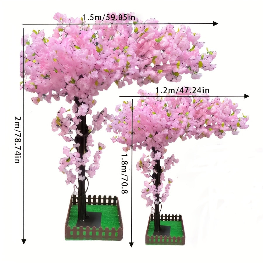 Artificial Cherry Blossom Tree Large Handmade Light Pink, Silk Flower Wishing Tree for Indoor Outdoor Home Office Wedding Party, Easy Assembly No Maintenance, 70"x47" / 78"x59"