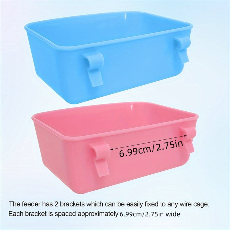 Bird Cage Hanging Feeder 6-Pack - Universal Plastic Food & Water Container, Bath Water Bowl for Parrots, Budgies, Canaries & Small Birds, Clip-On Cage Feeder Cups (Random Colors)