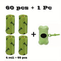 Dog Poop Bags with Dispenser 61-Piece Set - 60 Leak-Proof Unscented Waste Bags on 4 Rolls with Bone-Shaped Dispenser, Biodegradable-Friendly Dog Waste Bags for Outdoor Walks, Parks & Travel Pet Cleanup