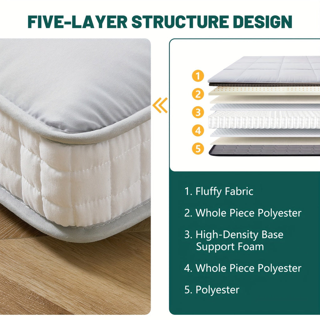 Japanese-Style Foldable Floor Mattress – Portable Roll-Up Guest Bedding for RV Travel Camping & Everyday Floor Lounging in Twin Full & Queen in Black & Grey