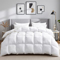 Premium Goose Down Duvet – 100% Egyptian Cotton All-Season Comforter Insert Soft Breathable with Gold Trim & 8 Corner Loops in Twin Queen King Cal King Oversized King