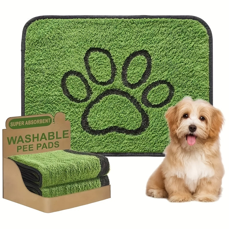 Washable Dog Pee Pad Reusable Non-Slip Training Mat - Super Absorbent Polyester Puppy Pad for Crate, Sofa & Floor, Tear-Resistant Machine Washable Puppy Training Pads for Small & Medium Dogs, S & L Sizes