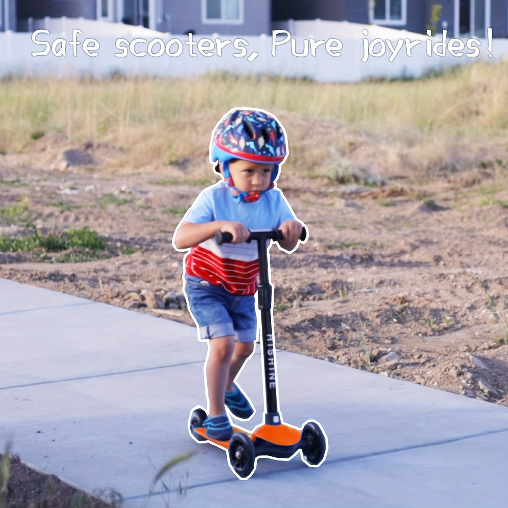 Kids 3-Wheel Scooter with Light-Up Wheels – Adjustable Height Lean-to-Steer Toddler Scooter for Ages 2-5, Front Brake & Double Suspension, Pink Blue Black Red