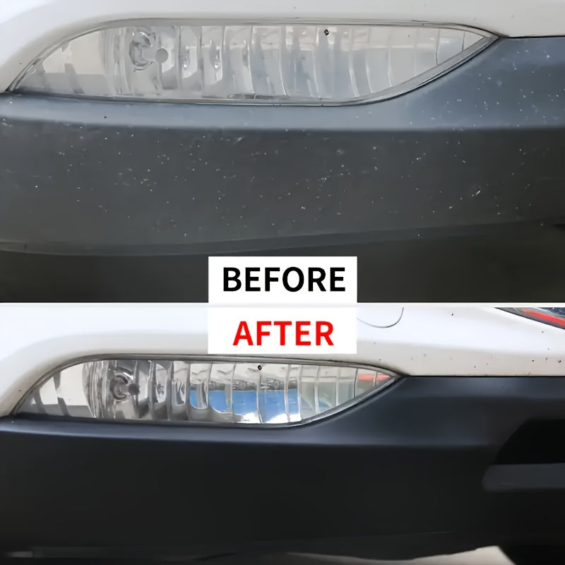 Car Plastic & Rubber Repair Cream All-in-One Trim Restorer Scratch Remover Tire Shine Wax, Anti-Cracking Anti-Aging Formula for Interior & Exterior Car Detailing, Includes Sponge