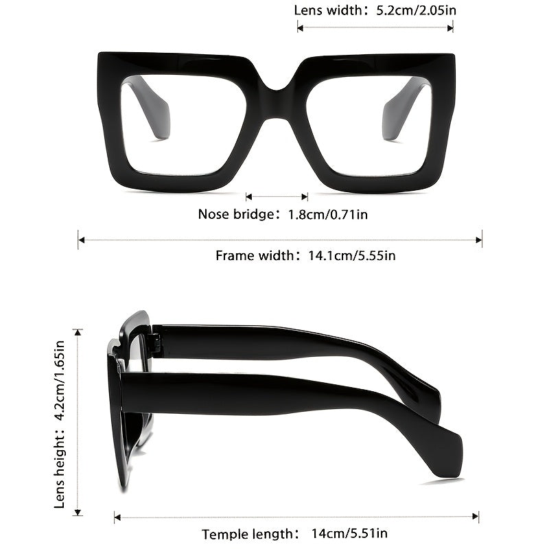 Vintage Square Full Rim Clear Lens Glasses Set (3pcs/4pcs) Polycarbonate Fashion Eyewear for Women and Men - Retro Office Everyday Blue Light Blocking Style Frames
