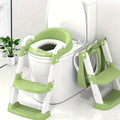 Potty Training Seat with Step Stool Ladder, Adjustable Anti-Slip Kids Potty Chair for Boys & Girls, Wide Steps, Splash Guard & Safety Handles, Green, Grey & Purple