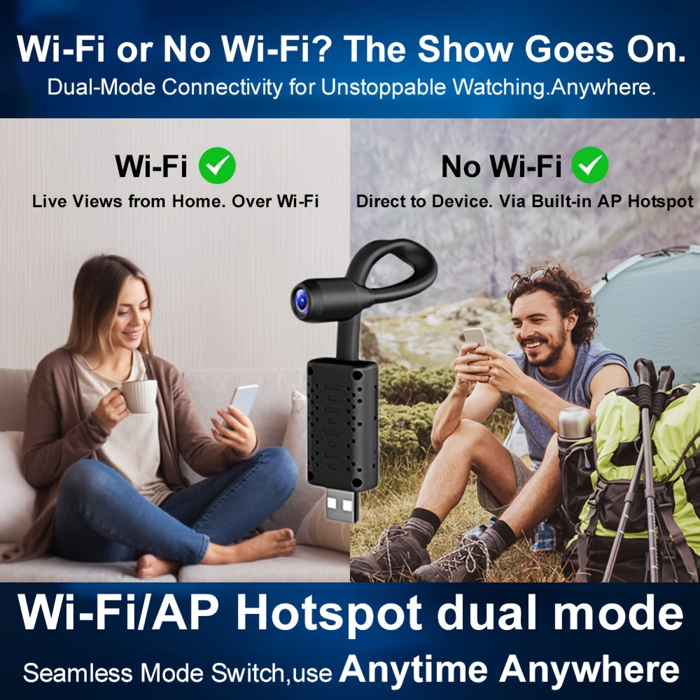 Security Camera 3-Pack 1080P Full HD – Built-in Hotspot, No WiFi Required for Local Viewing, Motion Detection, Audio Recording, Cloud & SD Card Storage, USB Plug-in, Easy-to-Install Home Surveillance