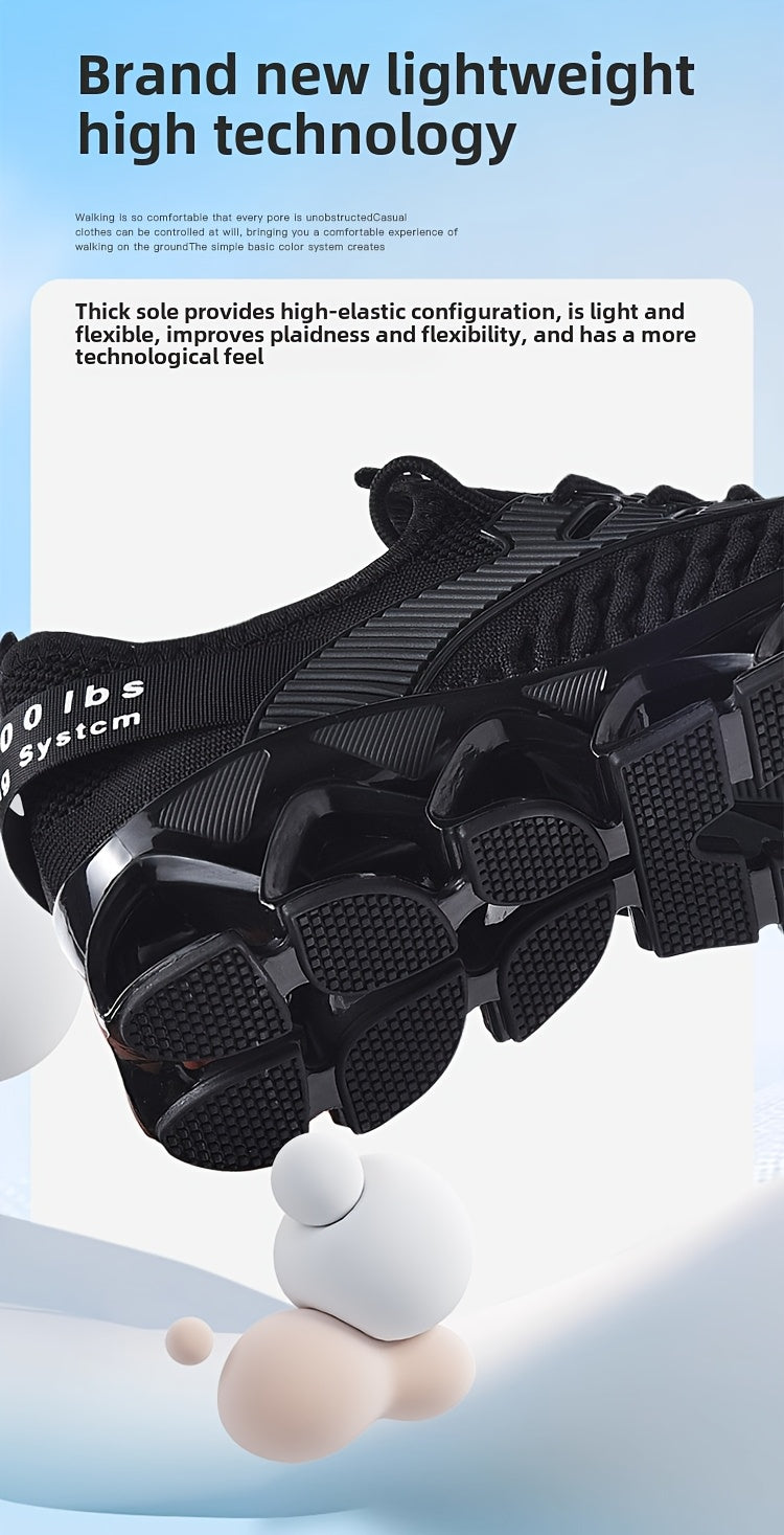 Men's Breathable Running Shoes, Lightweight Fish Scale Fabric Upper, Durable Outsole, Low-Top for Running, Hiking, Walking, Casual Sports, White/Black, US 7-13.5