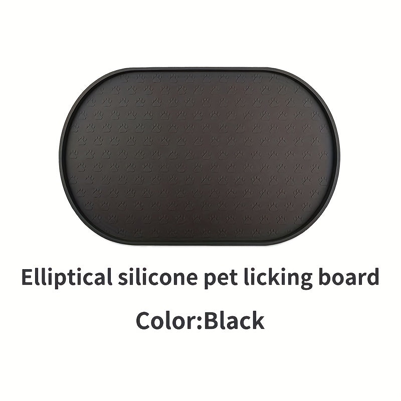 Silicone Pet Feeding Mat - Non-Slip Waterproof Oval Dog & Cat Food Mat, Easy to Clean Odorless Placemat for Pet Bowls, 6 Colors Available - Keeps Floors Clean During Mealtime