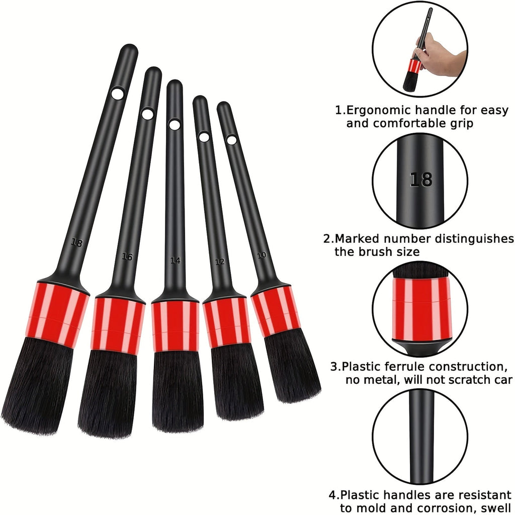 69-Inch Car Wash Brush with Long Handle, 8-Piece Car Wash Kit – Tire Brush, Window Squeegee, Chenille Microfiber Mitt, Detailing Brushes for Car, Truck, SUV, RV – Extendable Car Cleaning Supplies