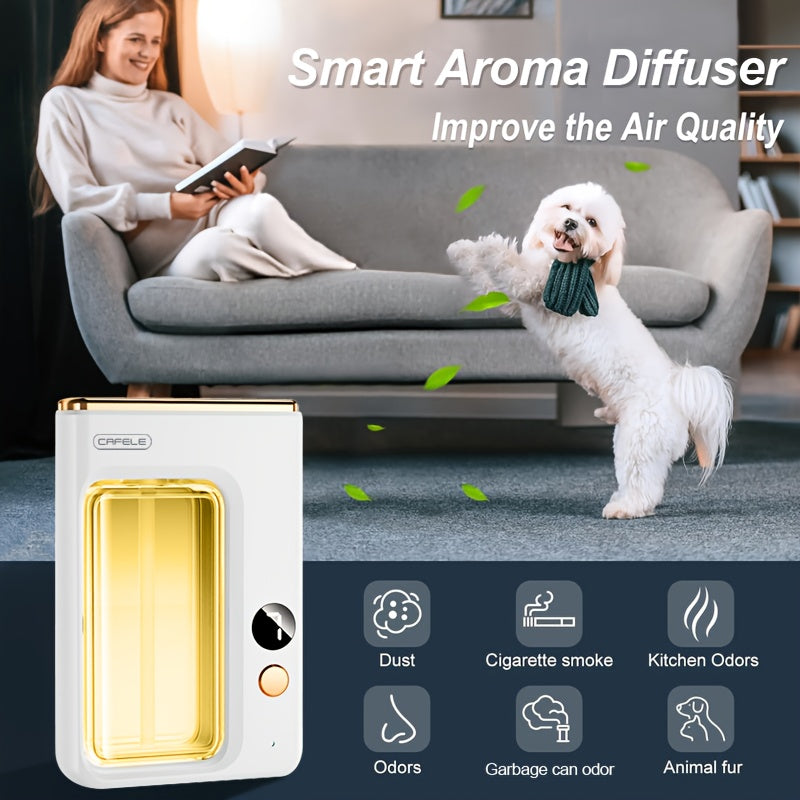 Aroma Diffuser with Essential Oils Set, Large Capacity, 7-Level Mist, USB Powered, Auto Shut-Off, Bedroom Humidifier, Home Aromatherapy Diffuser with Encounter, Shangri-La, Gardenia, Hilton, and Ocean Scents