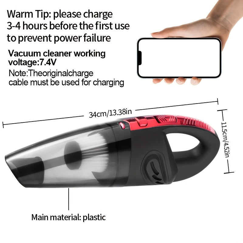 手持式车载吸尘器 4200PA 超强吸力，1800mAh 无线便携式吸尘器，配有 5 个配件，低噪音，适用于汽车内饰、宠物毛发、家庭清洁 – 粉色女士礼物