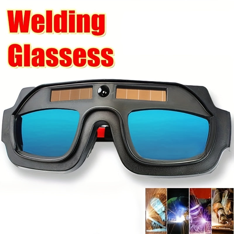 Auto-Darkening Welding Goggles, True Color Lens Anti-Glare Safety Welding Glasses for TIG MIG MMA Plasma, Lightweight Photochromic Welder Glasses with Flame-Retardant Frame & Elastic Headband