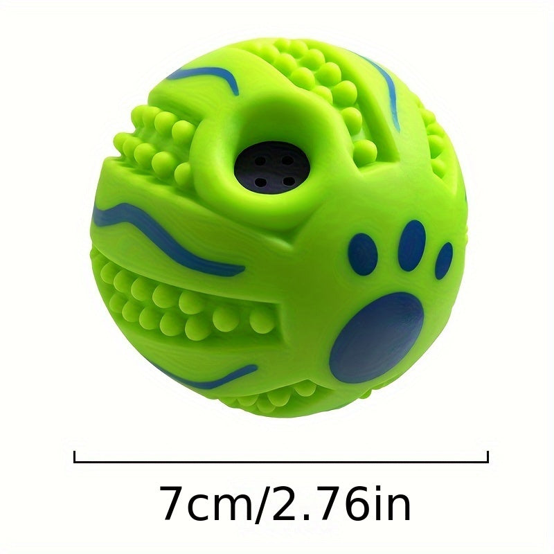 Spiky Rolling Sound Ball Dog Toy 3.94" - Interactive Funny Sound Teeth Cleaning Herding Ball, Training Play Toy for Medium and Large Dogs, Durable Rubber Sensory Ball with Squeaky Noise