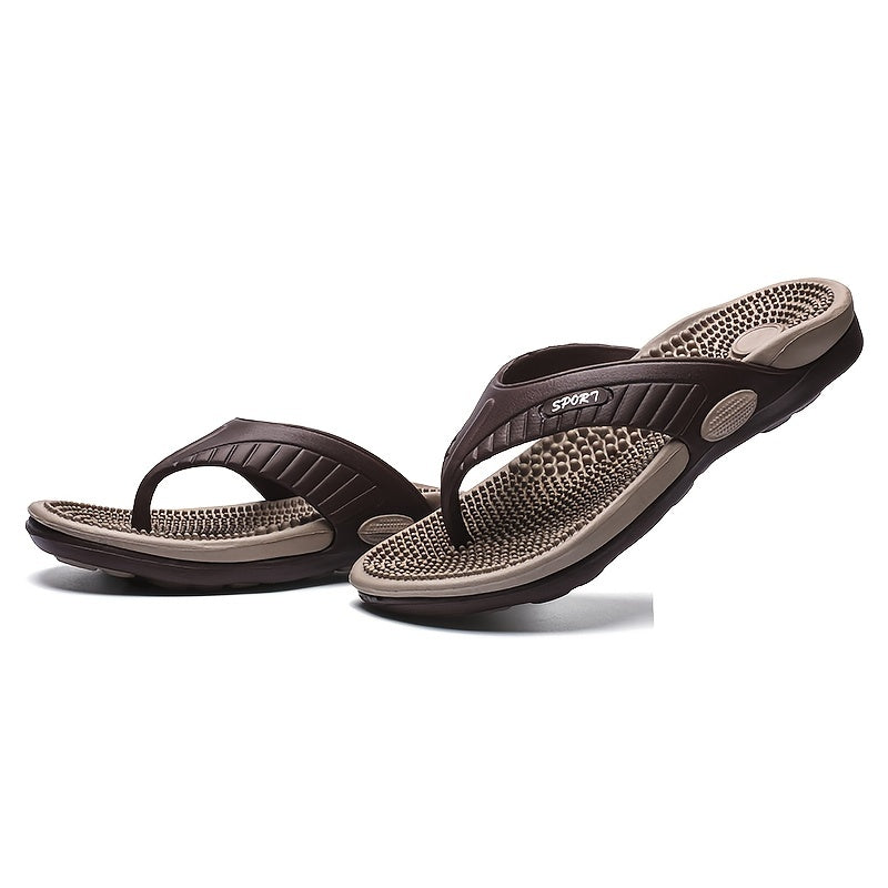 Acupressure Massage Flip-Flops - Arch Support, Shock-Absorbing & Non-Slip - Unisex Indoor, Outdoor & Beach Sandals - US 8–12 - Orange Red, Green, Red, Black, Khaki & Brown