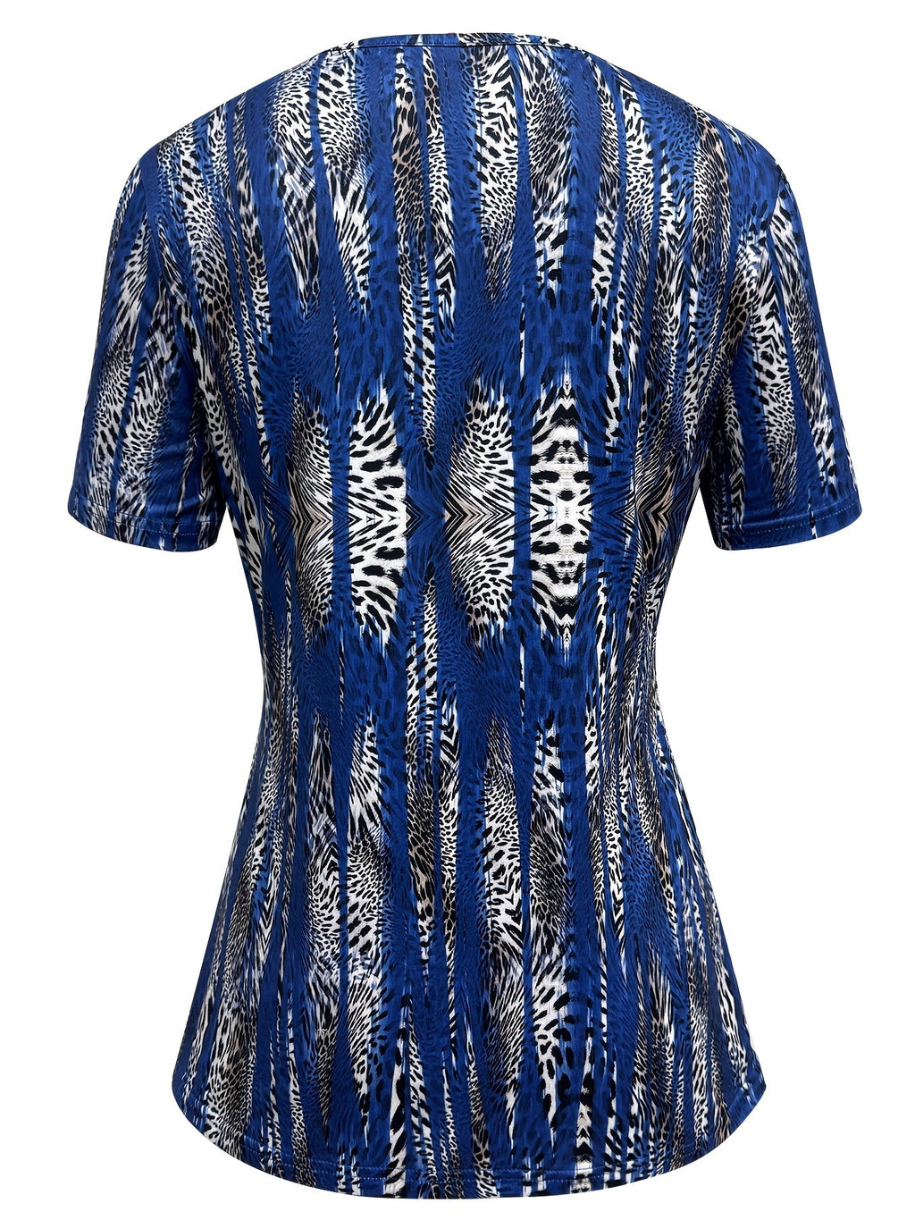 Women's Square Neck Paisley Print 2-in-1 T-Shirt Top – Casual Boho Daily Outing Layered Style Short Sleeve Spring/Summer Fashion