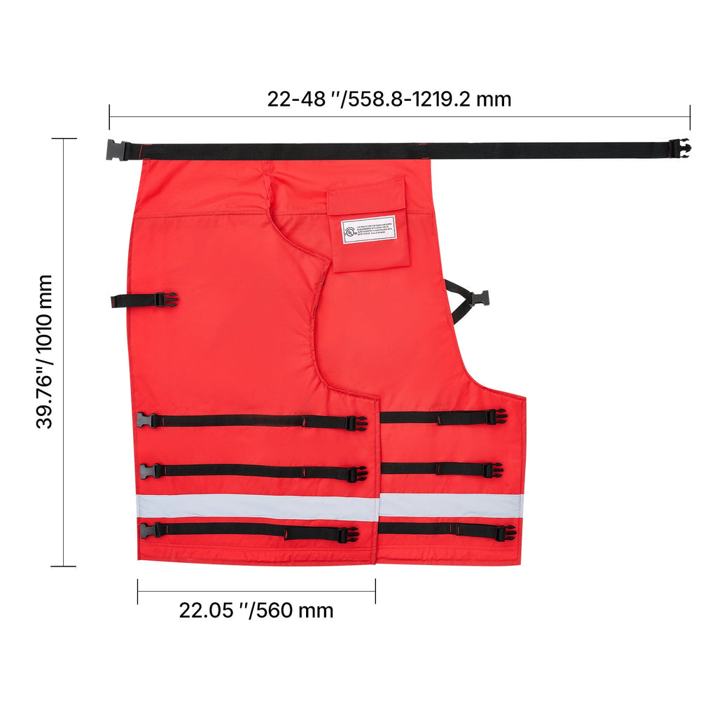 Chainsaw Chaps 39.7" Apron Style, Class D 8-Layer Cut-Resistant Protection, 420D Nylon, ASTM F1897-20 & F3325-20 Certified, Adjustable Waist 22"-48", Lightweight Ergonomic Forestry Safety Chaps