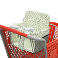 Baby Shopping Cart Cover & High Chair Cushion, Soft Padded Fully Enclosed Seat Cushion with Side Pocket, Portable Foldable Infant Seat Cover for Grocery Cart & Wooden Dining Chair