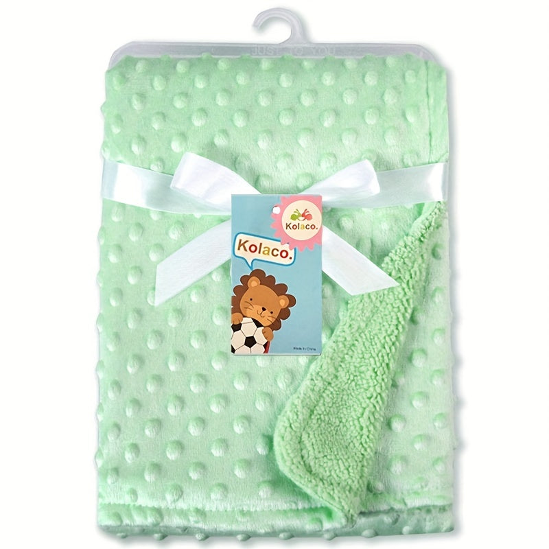Soft Plush Baby Blanket for Infants, Warm Fleece Nursery Quilt Throw for Stroller Crib & Tummy Time, Cozy Newborn Swaddle Blanket for Boys & Girls, Baby Shower Gift
