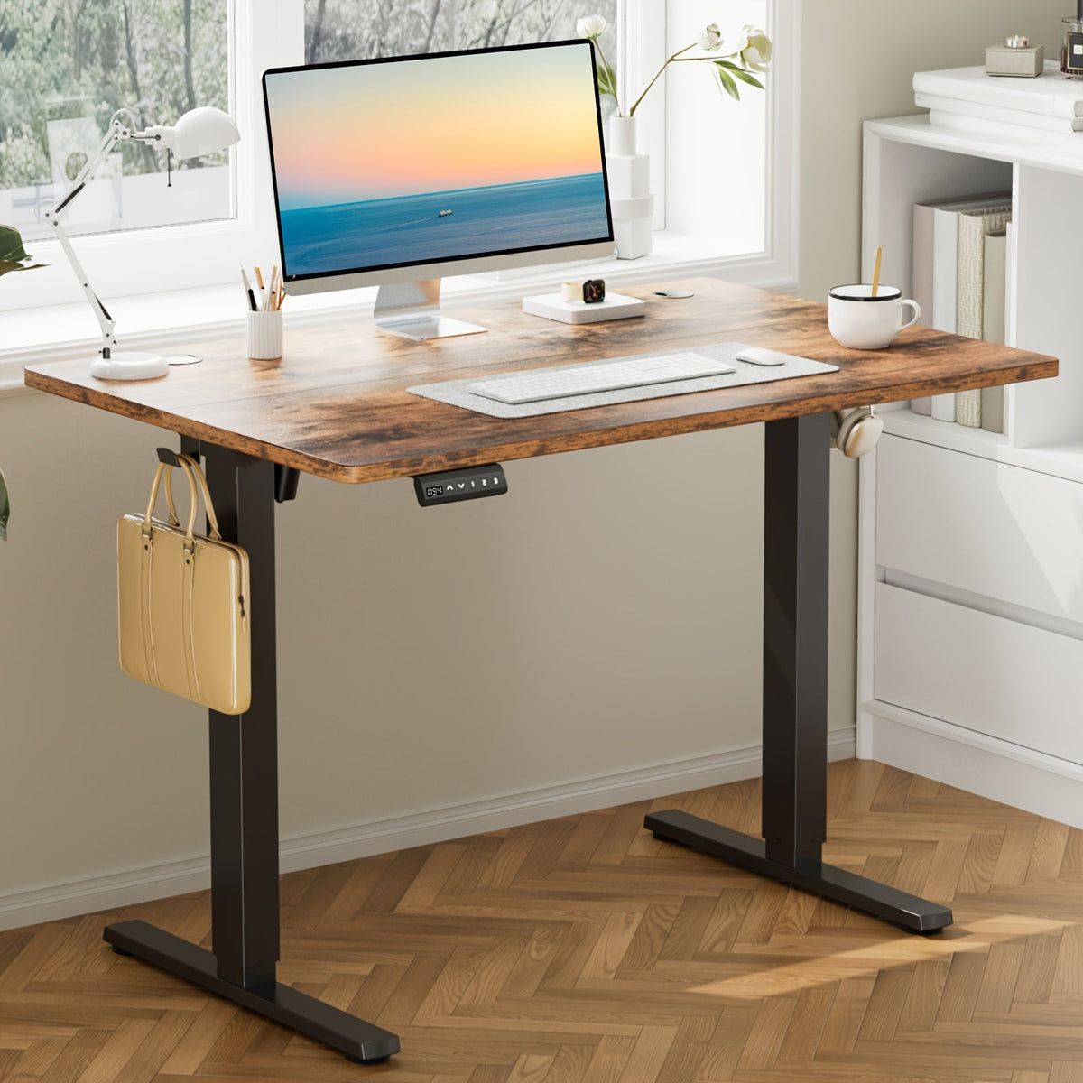 Electric Standing Desk, Height Adjustable 40 48 55 63 Inch – Sit-Stand Desk with Memory Controller & Anti-Collision, Ergonomic Home Office Gaming Workstation, Multiple Colors & Sizes