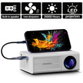 Portable Projector, 1080P Supported, 1280x720 Native Resolution, with Remote Control, USB Compatible with Smartphones, Tablets, Laptops, TV Sticks, Big Screen Home Theater