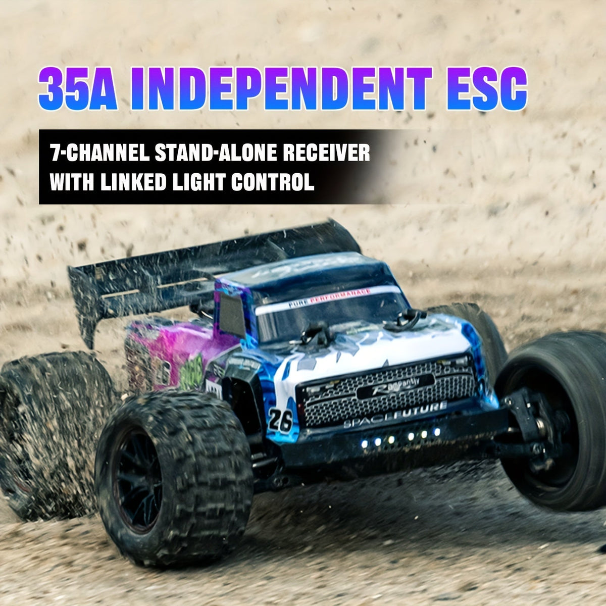 ZHUOYOU 1:12 Scale 4WD Brushless RC Car, 60KM/H High-Speed All-Terrain Off-Road Truck with Alloy Chassis, LED Lights, 2.4GHz & Dual Batteries – Fast RC Truck for Adults & Kids