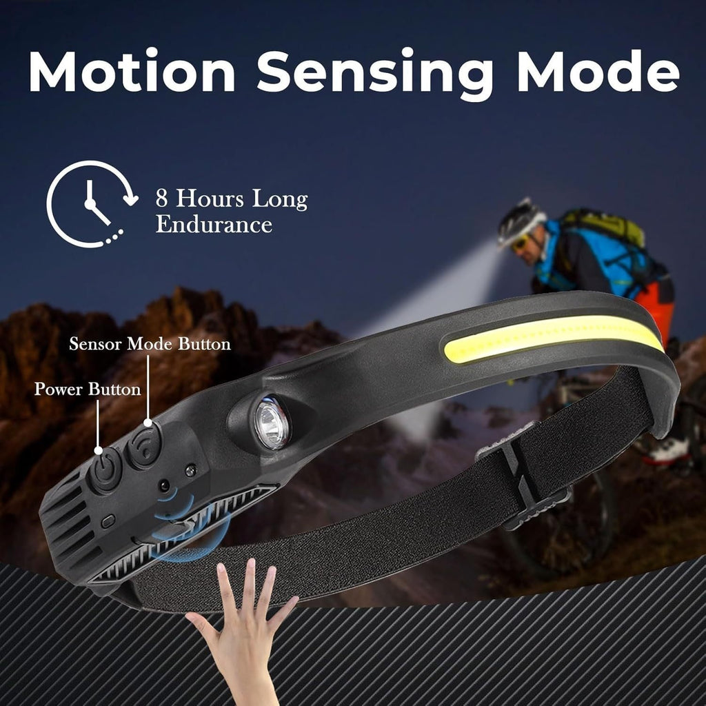 4-Pack USB Rechargeable LED Headlamp, Ultra-Bright Hands-Free with Adjustable Headband, Built-in 1200mAh Lithium Battery, Multi-Mode Emergency Work Light for Camping, Hiking, Running, Fishing, and Repairing