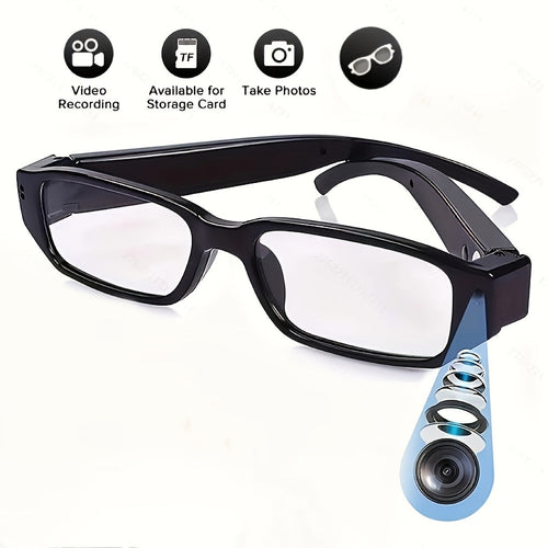 1080P HD Video Glasses Camera with TF Card Slot – Portable Digital Recorder, USB Powered, Plug and Play, for Sports, Outdoor Activities & Meetings, Includes 32GB TF Card