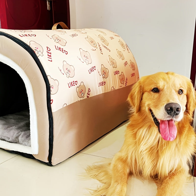 Washable Dog Bed with Removable Cover & Non-Slip Bottom – Orthopedic Foam Support, Cozy All-Season Bed for Small, Medium, and Large Dogs Up to 99 LBS, Cartoon Design, Machine Washable