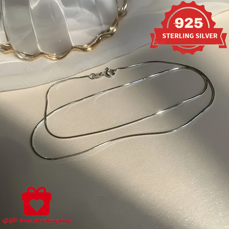 925 Sterling Silver 1mm Snake Chain Necklace Unisex – Handmade Round Snake Chain Lengths 16–24 Inches, Gift Box Included, Perfect for Daily Wear, Mother’s Day & Gifts for Him or Her