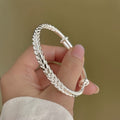 999 Sterling Silver Bohemian Wheat Chain Bracelet for Women – Adjustable No-Plating Pure Silver Bracelet, Elegant Daily Wear Jewelry Gift for Anniversary, Valentine’s Day, and Birthday
